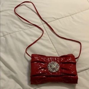 Iman Red Purse Ladies Small Shoulder Bag Bling